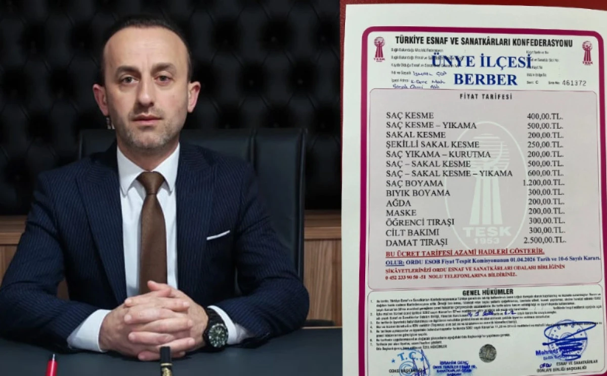 Kuaf&ouml;r ve Berberlerde Yeni D&ouml;nem: Fiyat Tarifesi Resmen Onaylandı!