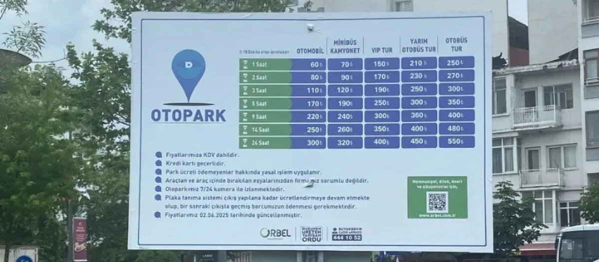 ORBEL A.Ş. Teleferik ve Otopark Ücretlerine Zam Yaptı