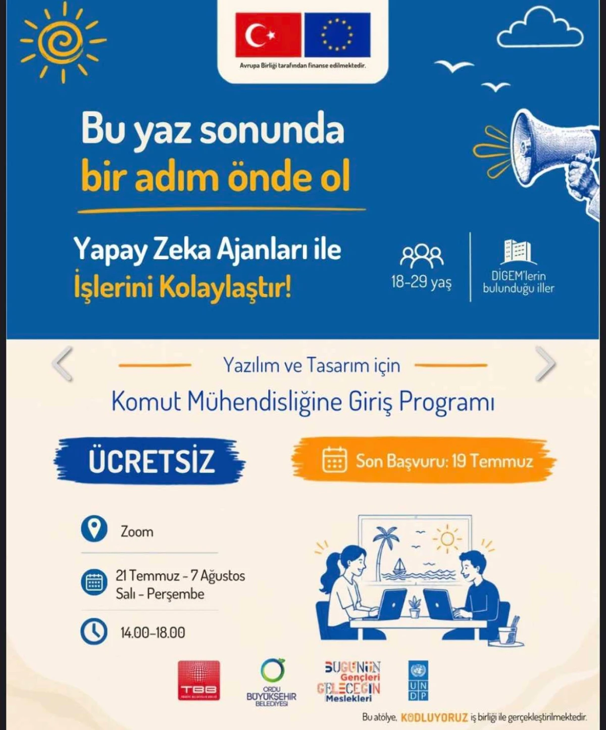 ORDU B&Uuml;Y&Uuml;KŞEHİR BELEDİYESİNDEN GEN&Ccedil;LERE YAPAY ZEKA EĞİTİM FIRSATI