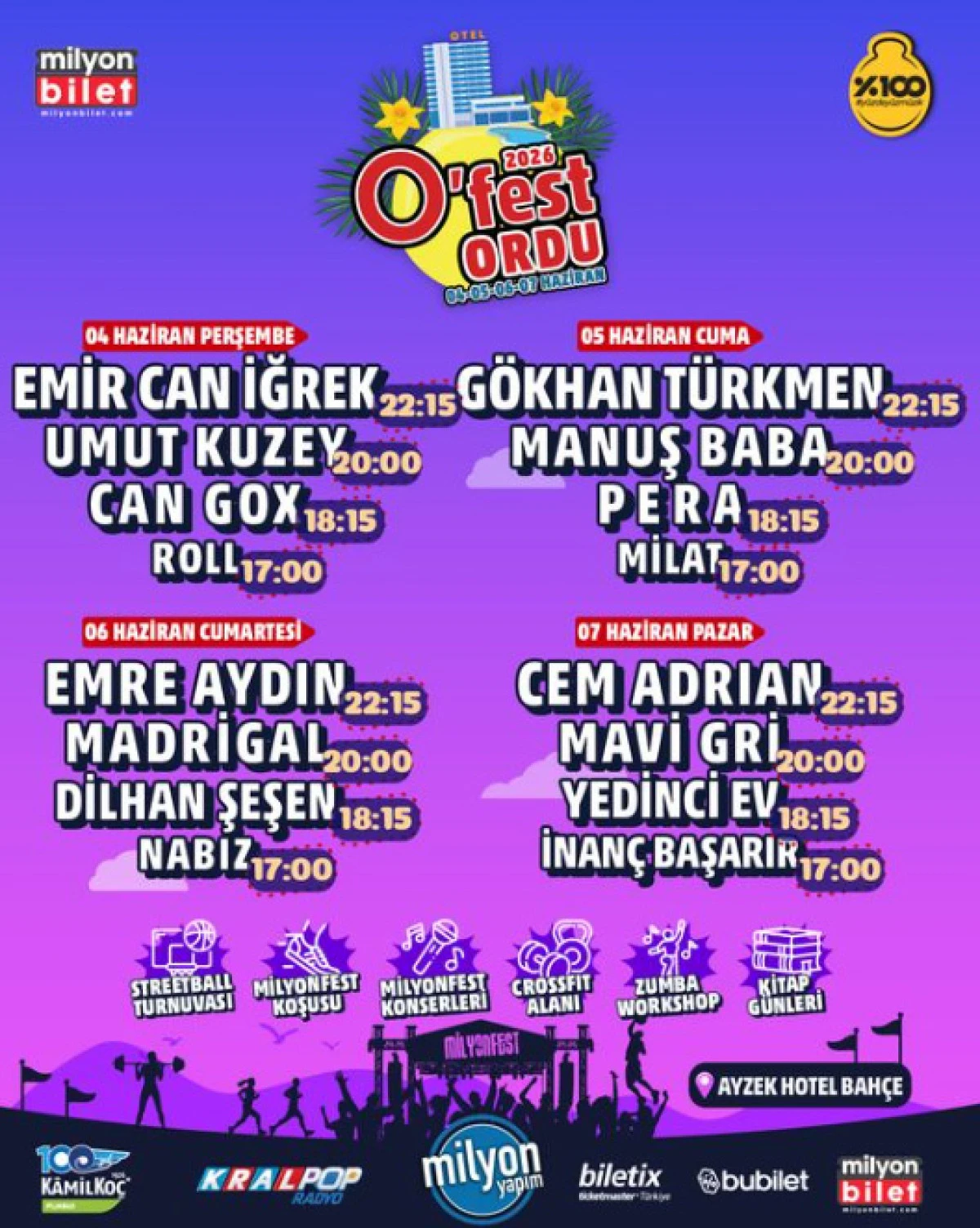 Ordu'da Festival Heyecanı: O'fest 2026 Programı Belli Oldu